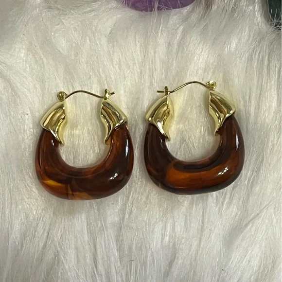 Tortoise Shell Hoops - Picture 5 of 9